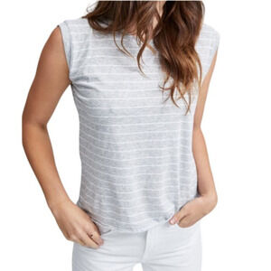 Frank & Eileen Vintage Muscle Tee Shirt Striped Gray White Women XS